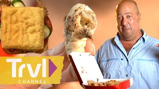 The WILDEST Foods Andrew Couldn’t Finish Eating  Bizarre Foods  Travel Channel [upl. by Drain]