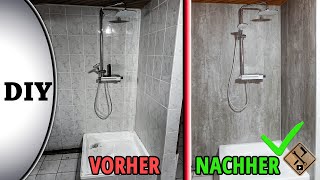 Dusche renovieren ohne Fliesen abschlagen  Dusche renovieren fugenlos mit Splash Board Signature [upl. by Camm511]