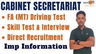 Cabinet secretariat Driver Vacancy 2024 II Direct Recruitment II All Information [upl. by Yelekalb986]