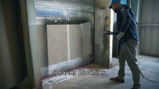 KP330 Spraying Stucco  Putty and Blockfiller [upl. by Acinelav171]