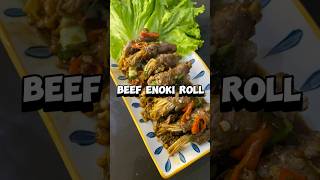 Beef Enoki Roll beef resepdagingsapi enoki jamurenoki beefslice idebekal menusimple beefroll [upl. by Ellirehs]