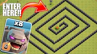 YOU WONT BELIEVE THIS🔸GOLEM MAZE WITHOUT LOOKING🔸Clash of clans troll raids [upl. by Tootsie686]