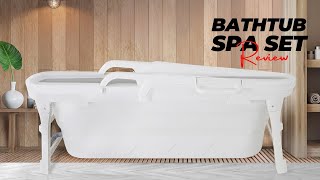 SereneLife Freestanding Portable Bathtub Spa Set Review  SereneLife 59quot Foldable Spa Bath [upl. by Gnart]