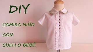 Como hacer una camisa de niño y cuello bebé con Gema de patronesmujercom [upl. by Aicinod]