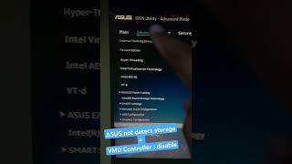 Asus not detect storage ASUS tidak terdeteksi HDDSSD try to disable VMD Controller [upl. by Einneg635]