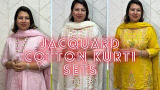 Jacquard cotton kurti pant sets [upl. by Namreh235]