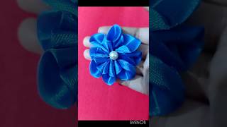 Diy flower using ribbon  how to make flower using ribbon  diy shorts trending viralreels [upl. by Grimaldi]