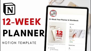 12 Week Year Planner amp Workbook Achieve your Goals Faster  Notion Template Tour [upl. by Azal]