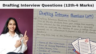 Drafting Interview Questions 2024 English Writing Skills HSC English Paper HSC Board  Class 12 [upl. by Hafler]