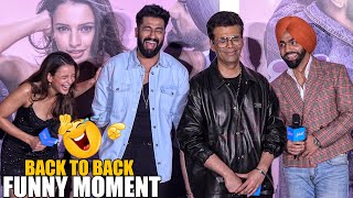 Vicky Kaushal Tripti Dimri Ammy Virk Karan  Back To Back Funny Moments  Bad Newz Trailer Launch [upl. by Lyssa229]