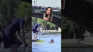 Alcaldesa de París se baña en el Río Sena [upl. by Euh]