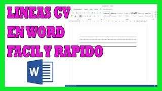 como hacer lineas CV en word de forma rapida y facil [upl. by Pharaoh]