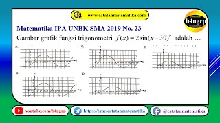 UNBK SMA 2019 Pembahasan Matematika IPA No 23  Grafik Fungsi Trigonometri Latihan  UNBK 2020 [upl. by Reinaldos757]