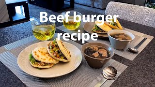 How to make korean burger  Beef burger recipe [upl. by Richia]