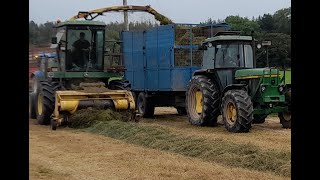 john deere 5830 forage silage harvester old school with various tractors 3350 [upl. by Atires]