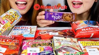 ASMR TRYING SNACKS FROM AROUND THE WORLD Chocolate Candy Chips 과자 리얼사운드 먹방  KimampLiz ASMR [upl. by Felisha]