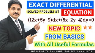 EXACT DIFFERENTIAL EQUATION SOLVED PROBLEM 1  FIRST ORDER DIFFERENTIAL EQUATION TIKLESACADEMY [upl. by Rosalia]