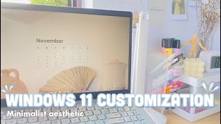 CUSTOMIZING WINDOWS 11 LAPTOP I Aesthetic minimalist Windows 11 customization ft Lention [upl. by Mozza216]