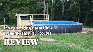 REVIEW Intex 18ft X 9ft X 52in Ultra Frame Rectangular Pool Set 2021 [upl. by Annovy596]