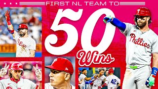 The Phillies become the NLs first team to 50 WINS in 2024 Bryce Trea Bohm Schwarber amp MORE [upl. by Noraa]