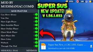 Super Sus Mod Menu v1561033  Camera Height Light Map No Password Esp Status [upl. by Refinne]