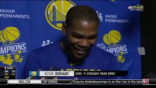 Kevin Durant on LeBron Picking Him quotWhat Else Is He Supposed to Doquot  Interview February 8 2019 [upl. by Yecniuq581]