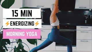 15 Minute  ⚡️Energizing ⚡️Morning Yoga Flow All Levels No Props [upl. by Xeno]