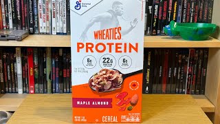 Tasting the NEW Wheaties Maple Almond Protein Cereal [upl. by Winthrop]