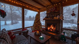 ❄️🎄 Tranquil Holiday Vibes in Living Room Forest Snowfall amp Beloved Christmas Songs snow relax [upl. by Yesteb104]