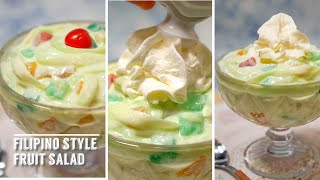 FRUIT SALAD FILIPINO STYLE RECIPE  with Buko  Creamy and Cheesy  Quick and Easy Dessert [upl. by Neidhardt516]