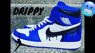 FULLY CUSTOM  Jordan 1 Retro High GAME ROYALE quotIce Dripquot by Drippy [upl. by Kalam]