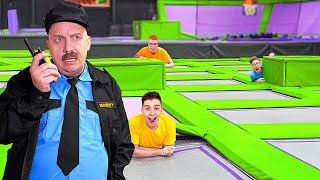 EXTREME HIDE AND SEEK IN THE TRAMPOLINE ARENA FROM THE SECURITY [upl. by Jermaine]