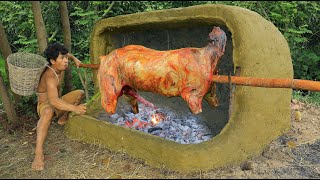 survival in the rainforest  cook sheep  This meat is very delicious [upl. by Koval166]