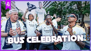 CHAMPIONS LEAGUE BUS CELEBRATIONS  Real Madrid [upl. by Kerwinn552]