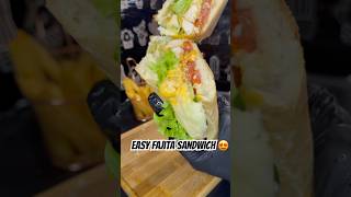 Easy fajita Sandwich explore foodie recipeoftheday sandwich fyp original cookingchannel yum [upl. by Anidal]