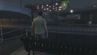 GTA V Michael throwing cigarettes in Vespucci canals rainy day night [upl. by Calen]