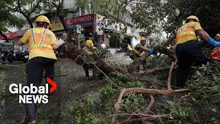 Typhoon Kongrey Tropical storm batters Shanghai after killing 2 in Taiwan [upl. by Nugent799]