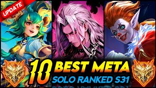 10 BEST META HERO FOR SOLO RANKED 2024 UPDATE S31  Mobile Legends Tier List [upl. by Corrie]