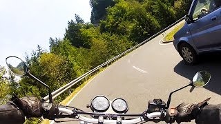 RAW onboard HOLD THE LINE  riding Nassfeldpass Honda CB500 [upl. by Airretnahs]