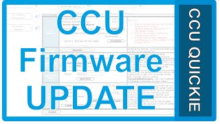 CCU QUICKIE  Homematic IP CCU aktuelle Firmware installieren [upl. by Lertnom877]