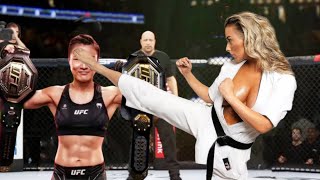 UFC：Violence the woman kicked Zhang Weilis head Weili violently knocked the woman unconscious [upl. by Htederem]