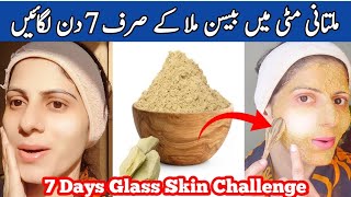 7 Days Glass Skin Challenge for  Homemade Face Pack for Skin Whitening  Glowing Skin [upl. by Dinerman504]