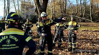 Simulazione incendio boschivo  protezione civile Parco Ticino [upl. by Richart525]