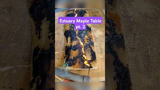 Estuary Maple Table pt2 Finishing up burning rivers with electricity ⚡🔥🌊 UntreatedArt epoxydesign [upl. by Ronica]