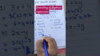 Evaluating algebraic expressionsAlgebraic expressionsEvaluating expressionshorts [upl. by Armilda]