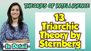 Triarchic Theory of Intelligence By Sternberg  For All Teaching Exams InculcateLearning Ravina [upl. by Ailama]