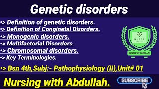 Genetic disorders in urdu hindi explaination  BsN 4th semester  Unit 1 Pathophysiology [upl. by Manoff630]