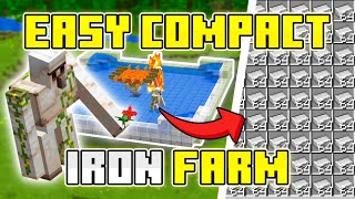 Simple Compact MAX RATES Iron Farm For Minecraft Bedrock 120 [upl. by Aseyt]