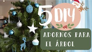 ADORNOS PARA ÁRBOL DE NAVIDAD 5 IDEAS  DIY  Lorena Gil [upl. by Jorrie]