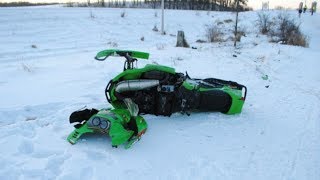 SNOWMOBILE CRASH 1 [upl. by Darreg26]